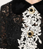 Dolce & Gabbana Black Floral Lace Embellished Mini Dress