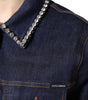 Dolce & Gabbana Blue Denim Cotton Crystal Embellished Jacket