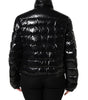 Dolce & Gabbana Black Logo Plaque Full Zip Puffer Jacket