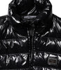 Dolce & Gabbana Black Logo Plaque Full Zip Puffer Jacket