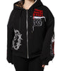 Dolce & Gabbana Black Embroidered Full Zip Hooded Jacket