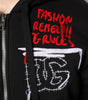 Dolce & Gabbana Black Embroidered Full Zip Hooded Jacket