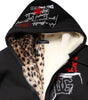 Dolce & Gabbana Black Embroidered Full Zip Hooded Jacket