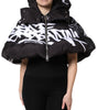 Dolce & Gabbana Black Padded Hooded Full Zip Cropped Jacket
