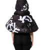 Dolce & Gabbana Black Padded Hooded Full Zip Cropped Jacket