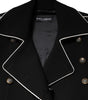 Dolce & Gabbana Black Wool Double Breasted Blazer Jacket