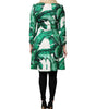 Dolce & Gabbana Multicolor Leaf Print Embellished Trenchcoat Jacket