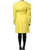 Dolce & Gabbana Yellow Double Breasted Trench Coat Jacket