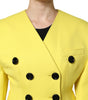 Dolce & Gabbana Yellow Double Breasted Trench Coat Jacket