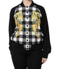 Dolce & Gabbana Black White Check Floral Button Down Jacket