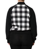 Dolce & Gabbana Black White Check Floral Button Down Jacket
