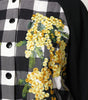 Dolce & Gabbana Black White Check Floral Button Down Jacket
