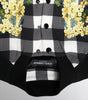 Dolce & Gabbana Black White Check Floral Button Down Jacket