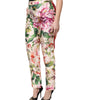 Dolce &amp; Gabbana Multicolor Floral High Waist Straight Pants