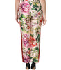 Dolce &amp; Gabbana Multicolor Floral High Waist Straight Pants