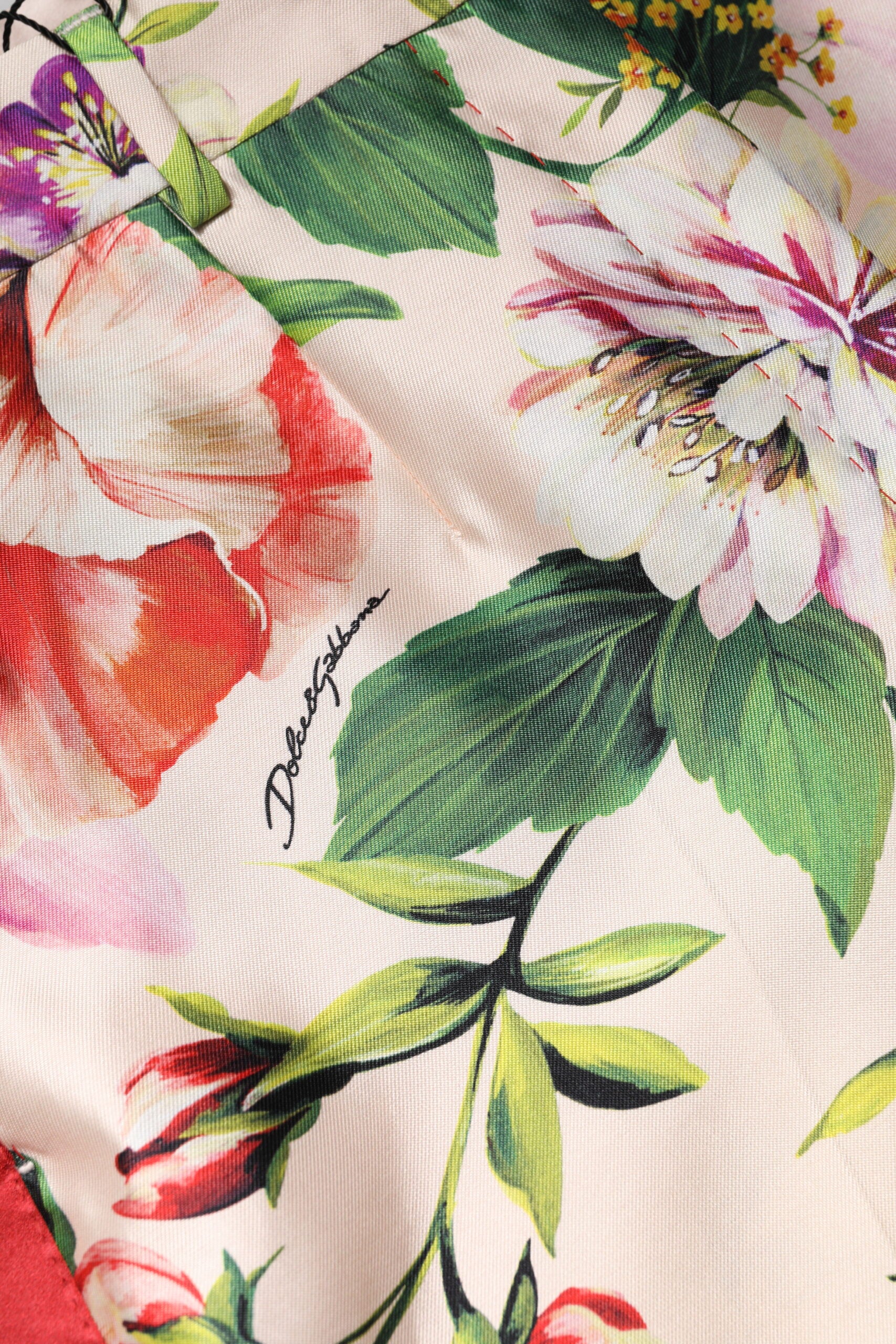 Dolce &amp; Gabbana Multicolor Floral High Waist Straight Pants