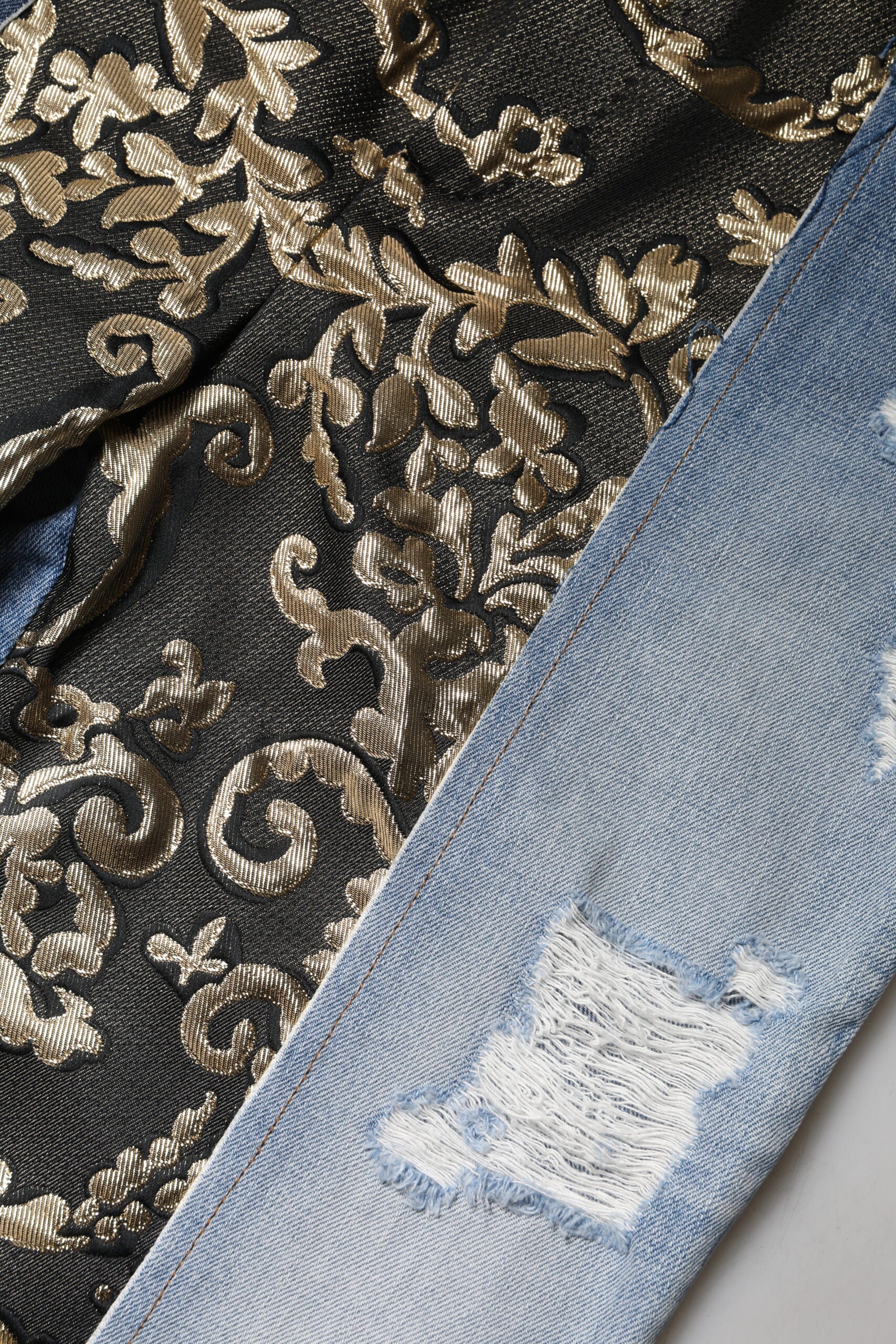 Dolce &amp; Gabbana Multicolor Patchwork High Waist Denim Jeans