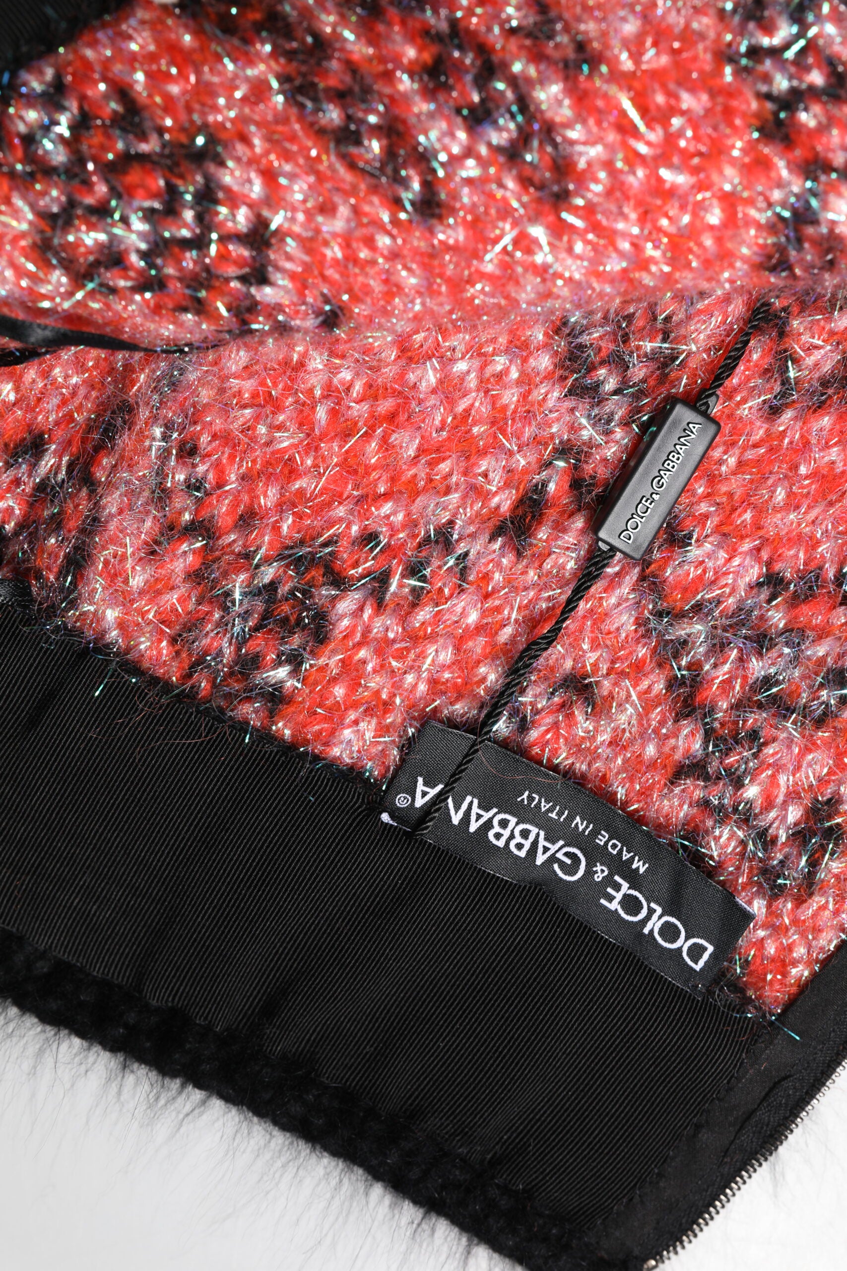 Dolce &amp; Gabbana Multicolor Plush High Waist Mini Skirt