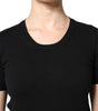 T-shirt à manches courtes et col rond en coton noir Dolce & Gabbana