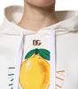 Dolce & Gabbana Ivory Cotton Printed Hooded Pullover Sweater