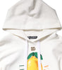 Dolce & Gabbana Ivory Cotton Printed Hooded Pullover Sweater