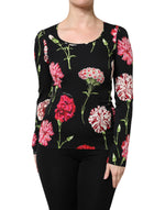 Chemisier à manches longues et imprimé floral noir Dolce &amp; Gabbana pour femme