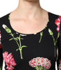 Chemisier à manches longues et imprimé floral noir Dolce &amp; Gabbana pour femme