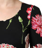 Chemisier à manches longues et imprimé floral noir Dolce &amp; Gabbana pour femme