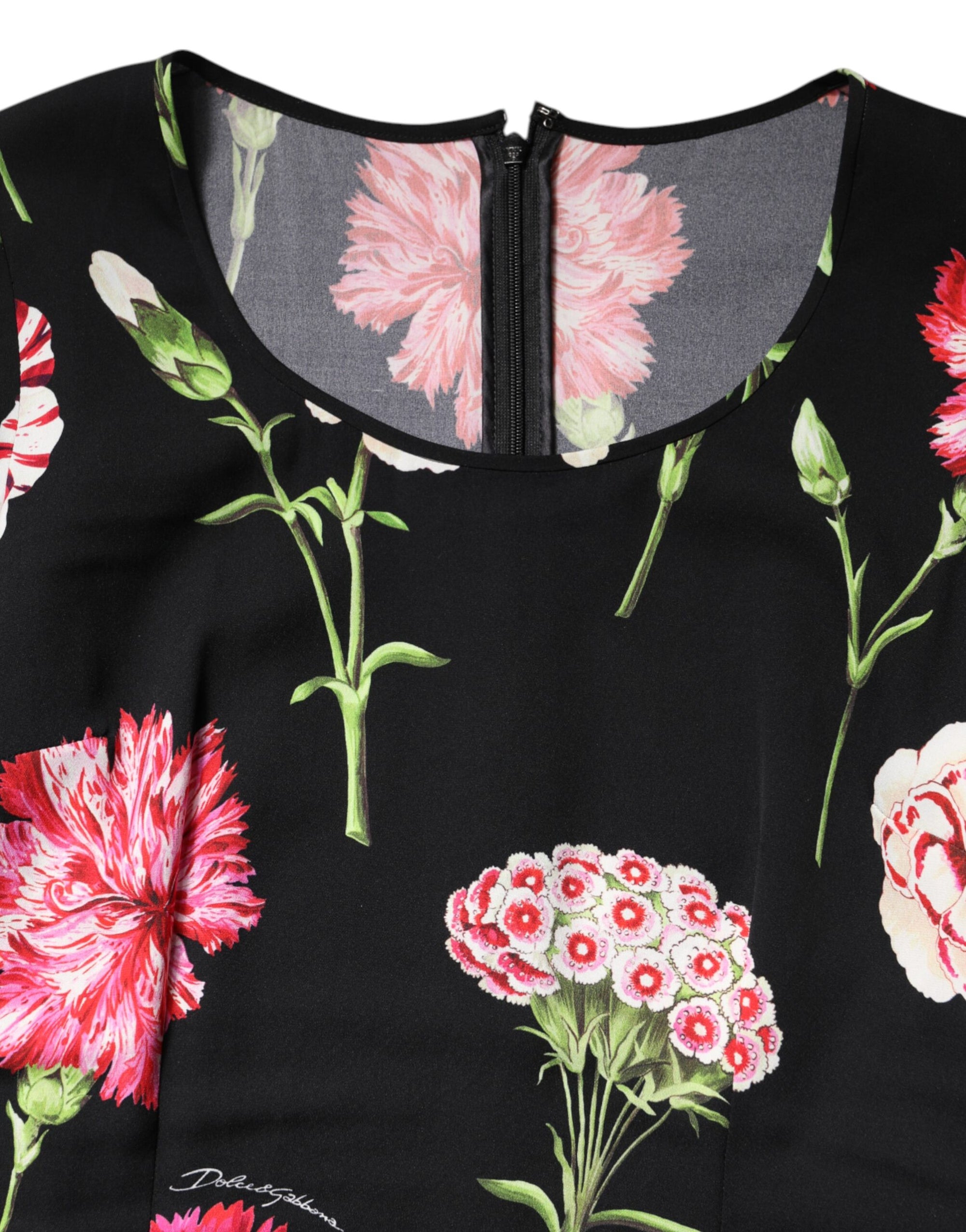 Chemisier à manches longues et imprimé floral noir Dolce &amp; Gabbana pour femme