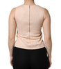 Dolce &amp; Gabbana Beige Floral Embroidery Sleeveless Tank Top