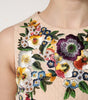 Dolce &amp; Gabbana Beige Floral Embroidery Sleeveless Tank Top