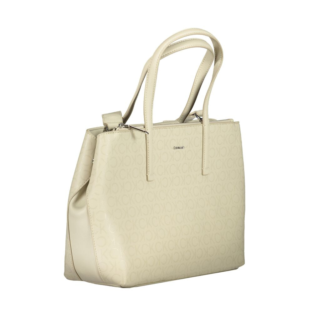 Sac à main en polyester beige Calvin Klein
