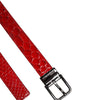 Dolce & Gabbana Red Exotic Leather Brass Metal Buckle Belt
