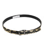 Dolce &amp; Gabbana Multicolor Jacquard Leather Metal Buckle Belt