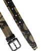 Dolce &amp; Gabbana Multicolor Jacquard Leather Metal Buckle Belt
