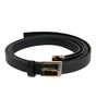 Dolce & Gabbana Black Classic Gold Metal Logo Buckle Belt