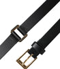 Dolce & Gabbana Black Classic Gold Metal Logo Buckle Belt