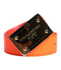 Dolce & Gabbana Orange Gold Tone Metal Logo Buckle Belt