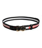 Dolce & Gabbana Black Cotton Logo Print DG Buckle Belt