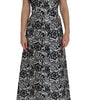Dolce & Gabbana White Floral Lace Silk Corset Maxi Dress