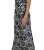 Dolce & Gabbana White Floral Lace Silk Corset Maxi Dress