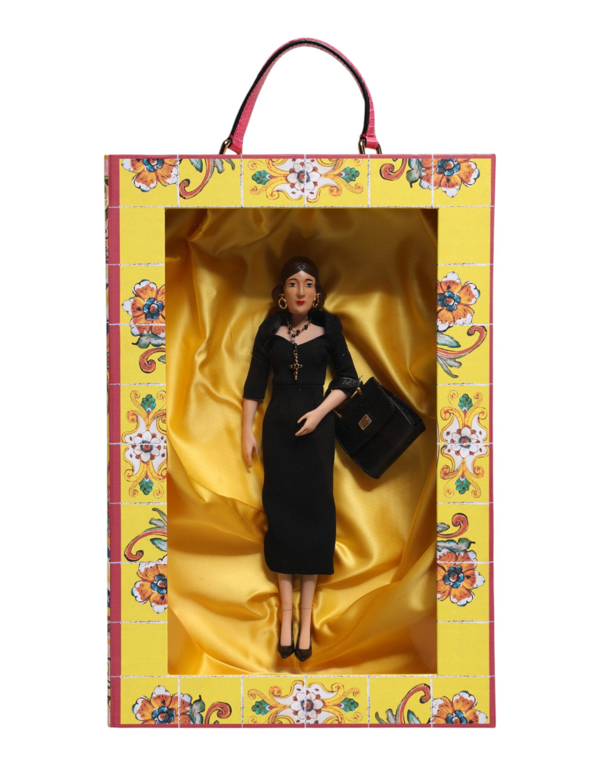 Poupées Dolce & Gabbana en céramique, porcelaine, cuir et robe noire