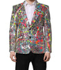 Dolce & Gabbana Multicolor Sequined SICILIA Coat Blazer