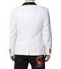 Dolce & Gabbana White Nylon Single Breasted Coat Blazer