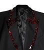 Dolce & Gabbana Black SICILIA CrystalEmbellished Coat Blazer