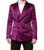 Dolce & Gabbana Purple Double Breasted Men Suit Coat Blazer