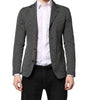 Dolce & Gabbana Black White Patterned Men Suit Coat Blazer