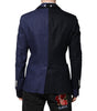Dolce & Gabbana Navy Blue Double Breasted Suit Coat Blazer