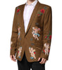 Dolce & Gabbana Brown MARTINI Single Breasted Coat Blazer