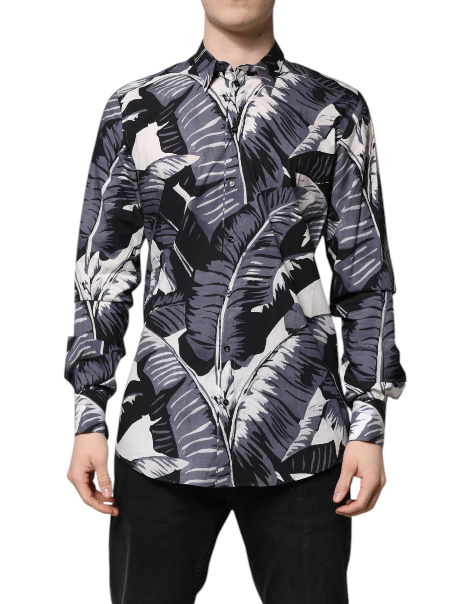 Chemise Dolce & Gabbana en coton multicolore imprimé feuilles de bananier